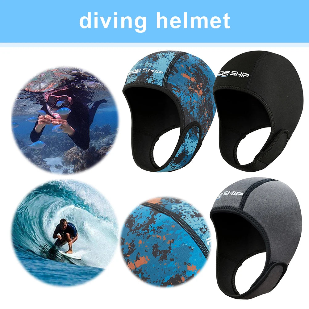 2mm Neoprene Dive Hood Wetsuit Hood Quick Dry Thermal Hood Stretchable Surfing Head Cover for Boating Kayaking Canoeing
