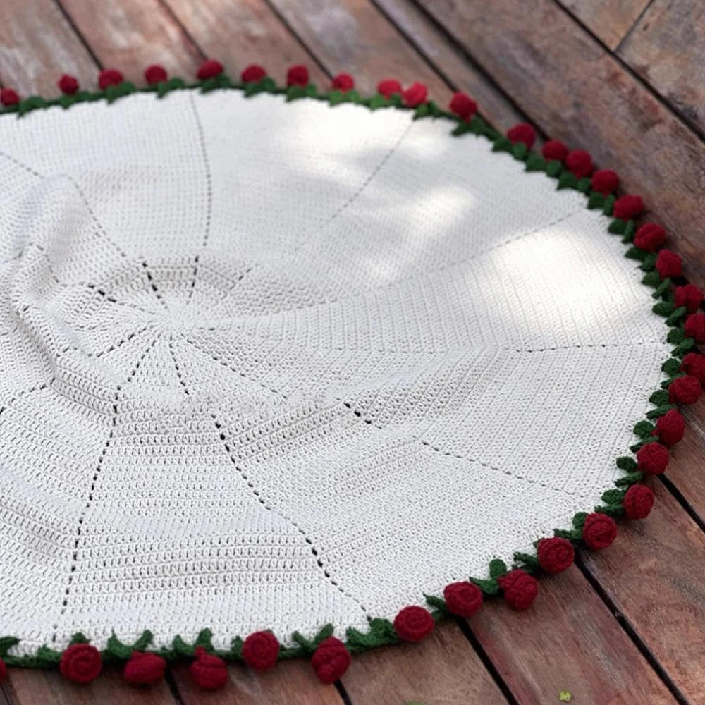 1pcs Rose Blanket Bouquet With Gift Bag Crochet Handmade Blanket of Roses Birthday Valentine's Day Gift for Girlfriend