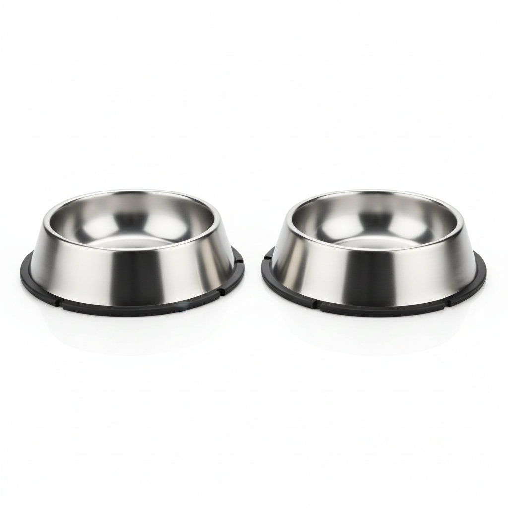Premium Stainless Steel Pet Food Bowl Set with Non-Slip Base